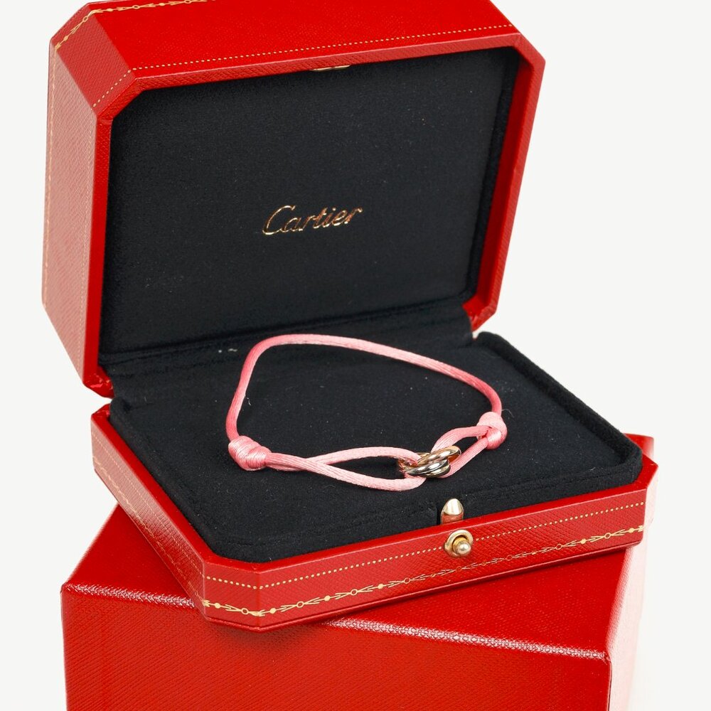 Cartier Trinity Tritone 18k Gold Pink-Cord Bracelet